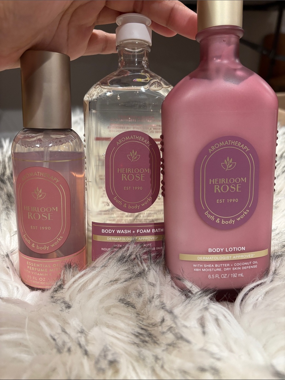 NWT 3 Set Aromatherapy Heirloom Rose Bundle